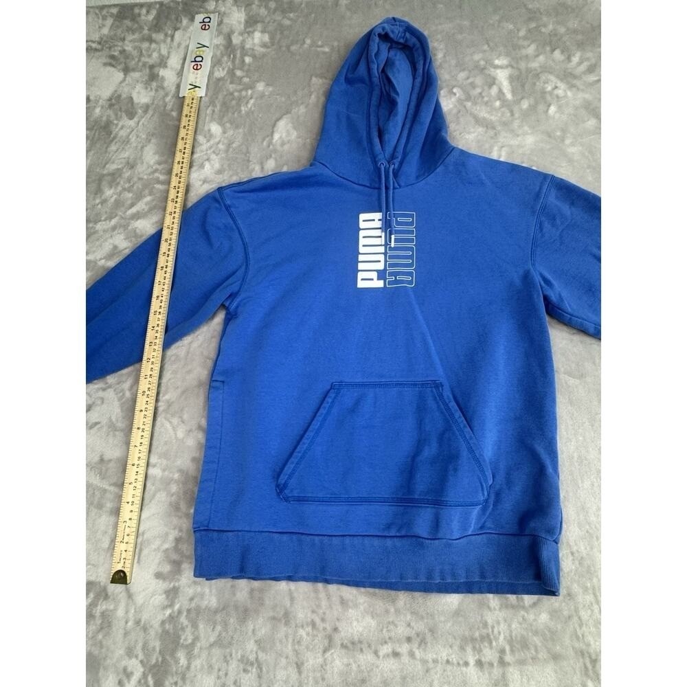 Puma Sweater Mens Small Blue Casual Pullover Hoodie Sweatshirt *